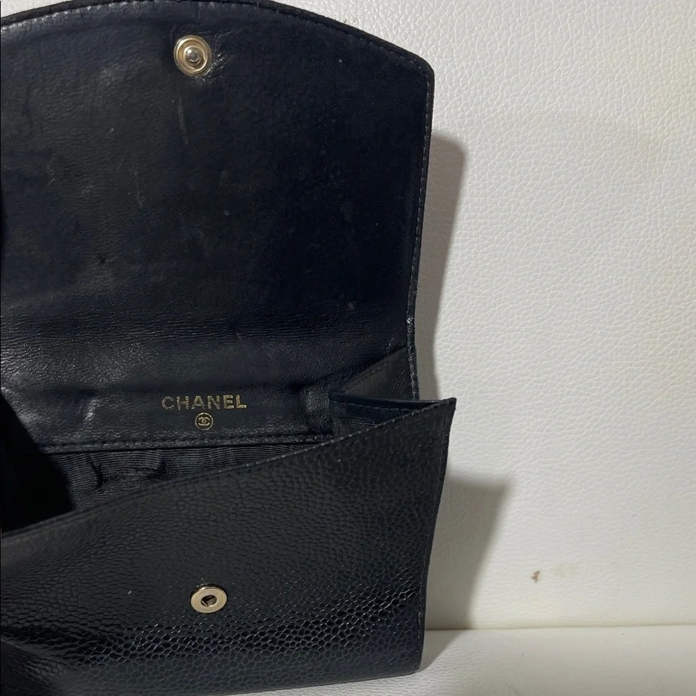 Authentic CHANEL Timeless CC Logo Caviar Leather Wallet